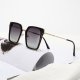 Square polarized cat-eye pointed horn hollowing sunglasses large frame sun color-changing eyeglasses