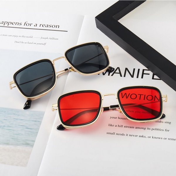 Classic Trend Metal Frame Hot Sunglasses Square Frame Steampunk Sunglasses Indian Multicolor Eyewear